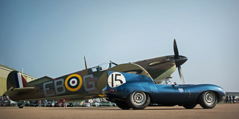 Clive Beecham – 1956 Ecurie Ecosse Long Nose Jaguar D-Type XKD 603 & Supermarine Spitfire pt.2 – 2015 BBMF RAF Coningsby Pic by Dave Rook Jaguar D-Type - Pic by Dave Rook