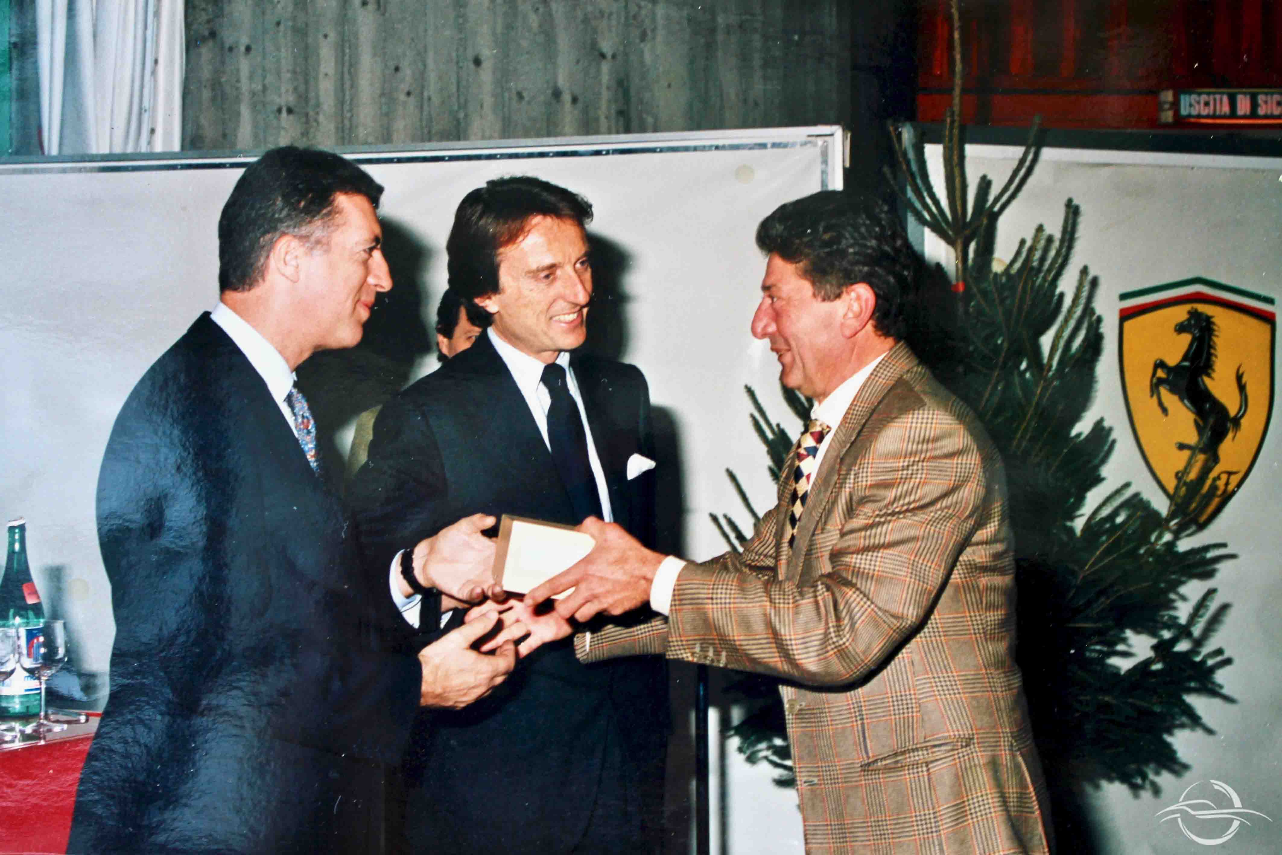 From the left Piero Ferrari, Luca Cordero di Montezemolo and Oscar Scaglietti